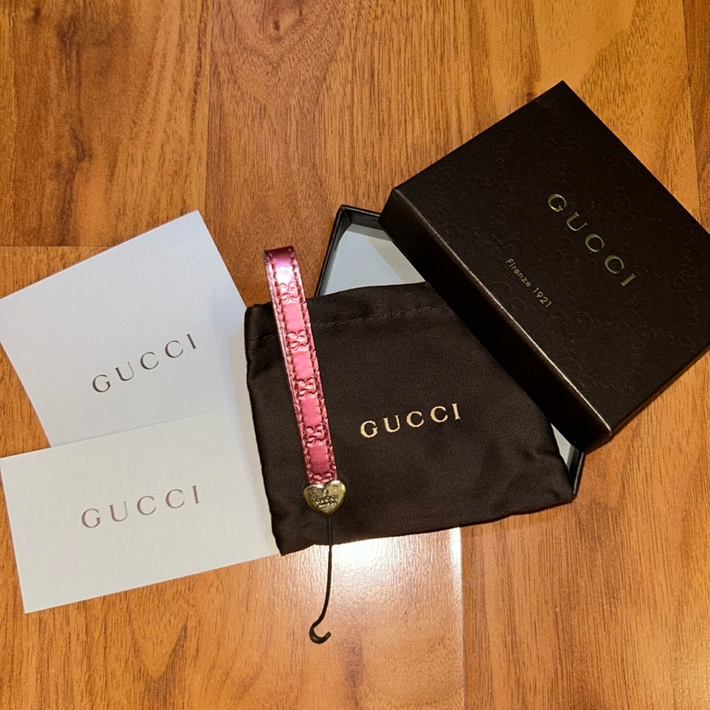 Authentic Gucci Guccisima Phone Charm with Heart